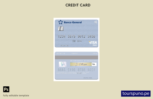 lista para imprimir plantilla de tarjeta de débito visa Banco General de Panamá